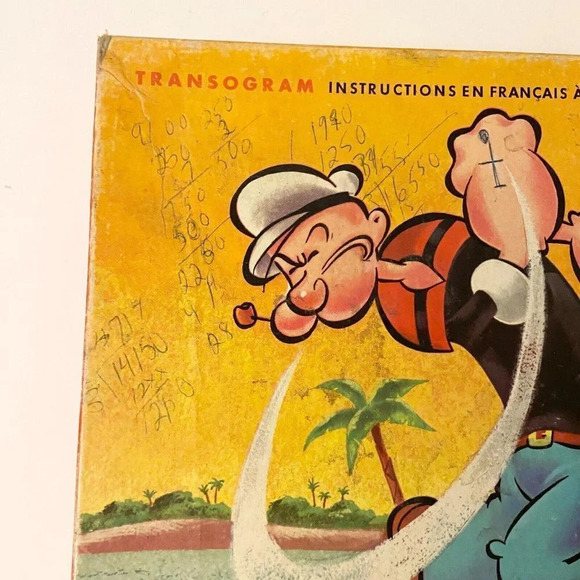 Vintage 1957 The  Adventures Of Popeye Board Game Eng and French Missing 4 Discs - Picture 2 of 16